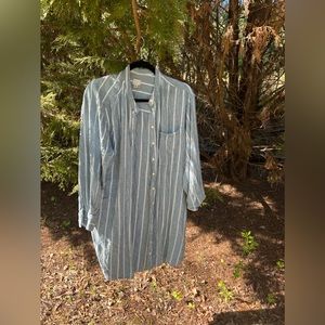 XL Striped Button Down Dress